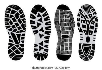 set prints of shoes vector illustration