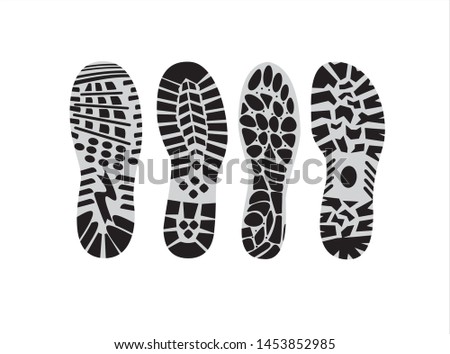 set  prints of shoes, vector illustration