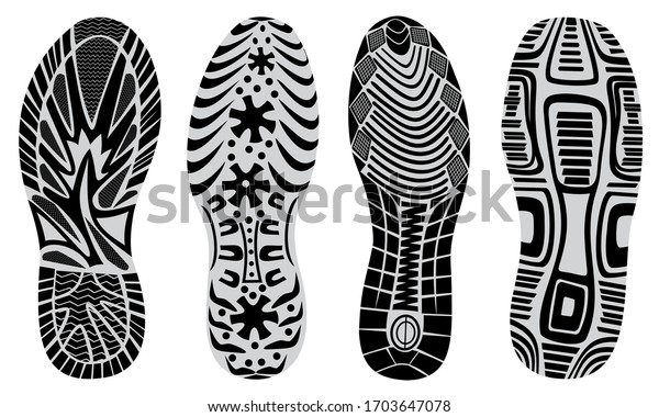 Set Prints Shoes Vector Illustration Stock Vector (Royalty Free ...