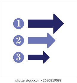 Iconos de establecer prioridades. Vector de color simple