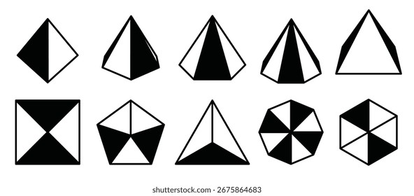 Set of prisma vetcor illustration