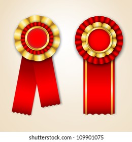 Set of prize ribbons with place for text