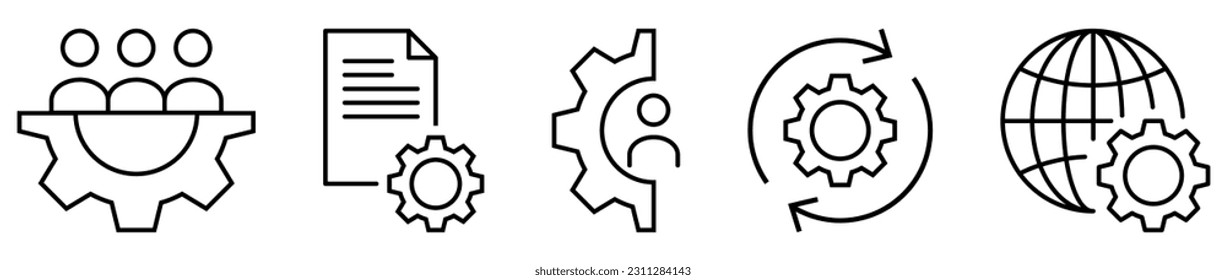 Set of process icons. Design can use for web and mobile app. Vector illustration