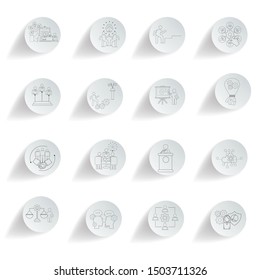 Set of process management icons concept on white background. Flat vector illustration use for your project.