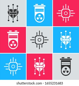 Set Processor, Video graphic card and Processor icon. Vector