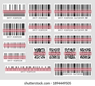 Set of product barcode and qr code vector illustration