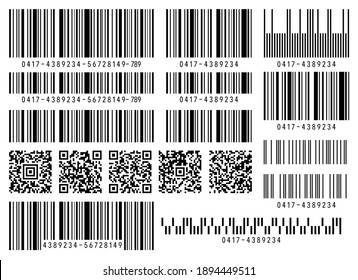 Set of product barcode and qr code vector illustration