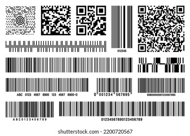 Set Product Barcodes Qr Codes Identification Stock Vector (Royalty Free ...