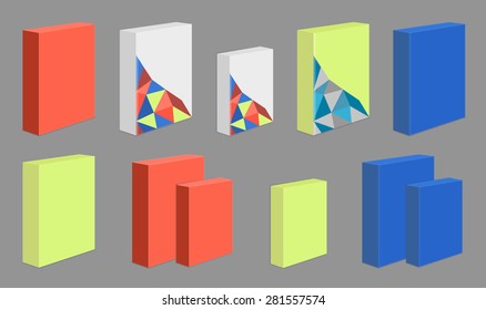 Set of Product Boxes with angular pattern