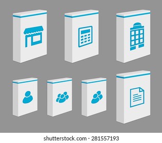 Set of Product Boxes with Icons