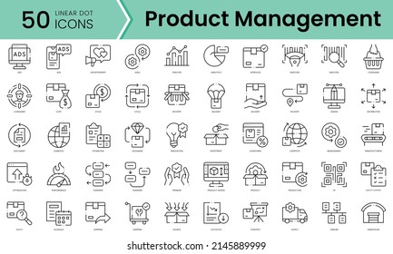 Set of product management icons. Line art style icons bundle. vector illustration