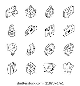 Set of Product Packaging Outline Icons 