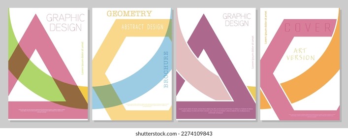 A set of product packaging templates, simple backgrounds, covers, banners, brochures, posters. Creative idea of abstract geometric composition for creative design and corporate style