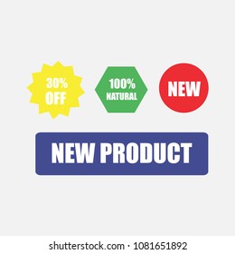 Set of product stickers