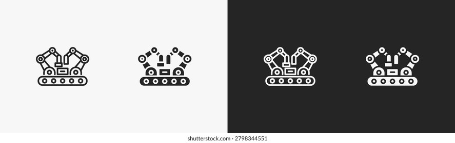 Set of production icon in black and white collection