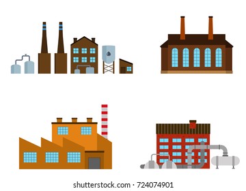 Set Production Industrial Building Isolated On Stock Vector (Royalty ...