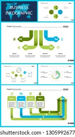 Set of production or logistics concept infographic charts. Business diagrams for presentation slide templates. For corporate report, advertising, banner and brochure design.
