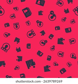 Set Productive human, Resume, Create account screen and  on seamless pattern. Vector