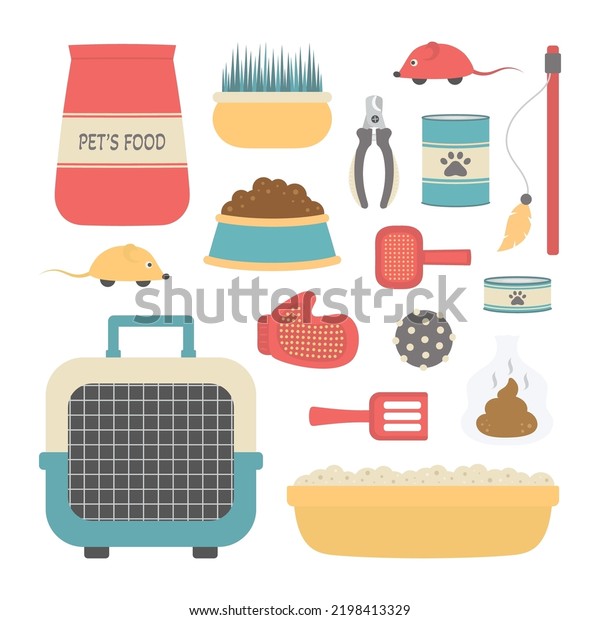 Set Products Animals Vector Illustration Pet Stock Vector Royalty Free