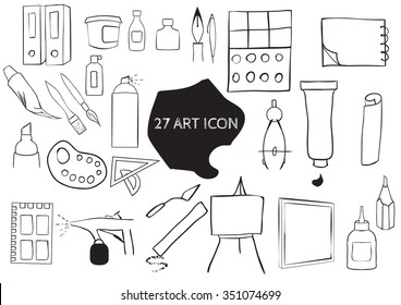 Set of products for artist