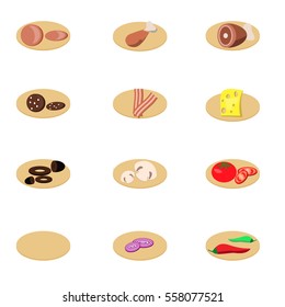 Set products for cooking pizza. vector.