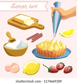A set of products and ingredients for pie