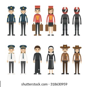 Set of profession characters , eps10 vector format