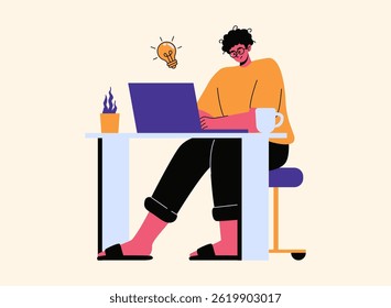 set of an Profession Graphic Designer Character Illustration