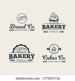 Set of professional bakery logo design template 