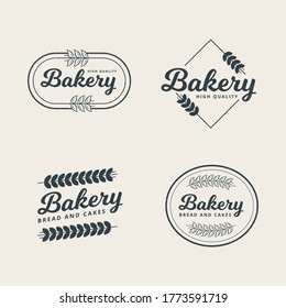 Set of professional bakery logo design template 