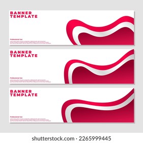set of professional banner design. red wavy banner template. abstract banner template. indonesian flag banner template.
