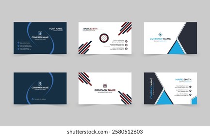 Set of professional business card template design Introduction Business vector layout geometric shapes print ready template design