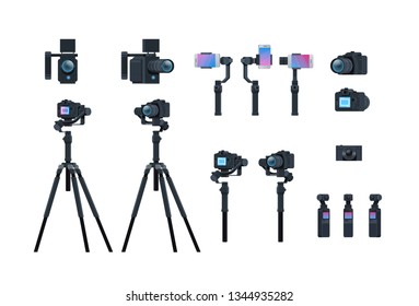 set professional camera equipment motorized gimbal stabilizer 