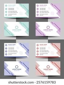 Set of Professional Corporate Business Card Design Customizable Templates for Branding High Quality PSD and AI Files for Businesses