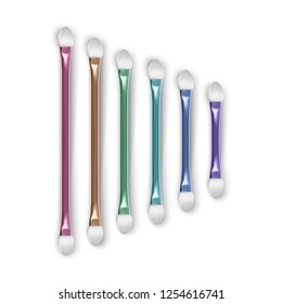 Set Professional Makeup Brushes for Eye Shadow, Realistic illustration on transparent background