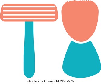 set of professional shaving tools trendy icon on white background for web graphic