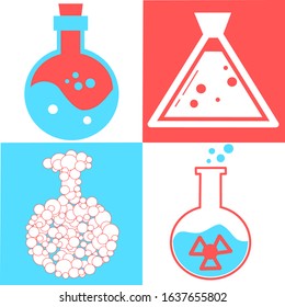 Set of Professional vector poison icon. Poison symbol that can be used for any platform and purpose. High quality poison illustration. Danger grunge vector signs. Radiation sign, Poison sign.
