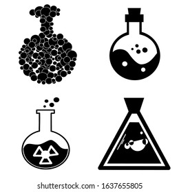 Set of Professional vector poison icon. Poison symbol that can be used for any platform and purpose. High quality poison illustration. Danger grunge vector signs. Radiation sign, Poison sign.