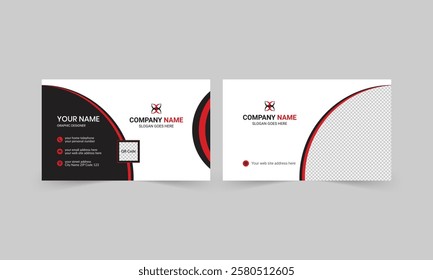 Set Of Professional Visiting Card With Red Color And Dark Color Double Sided Modern Layout Template Design corporate business for personal use