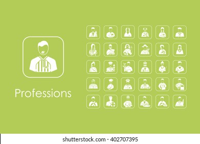 Set of professions simple icons