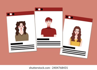 Set of profile photo templates for social networks. Vector illustration in flat style