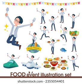A set of Programmer engineer man on food events.It's vector art so easy to edit.