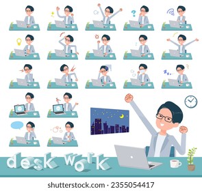 A set of Programmer engineer man on desk work.It's vector art so easy to edit.