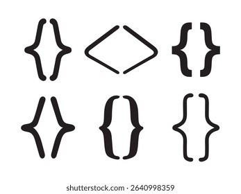 Set of Programming Brackets white background