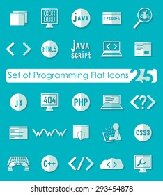 Set of programming flat icons for Web and Mobile Applications