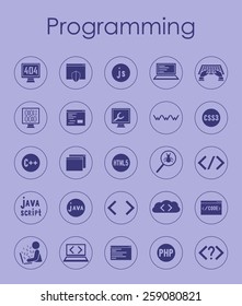 Set of programming simple icons
