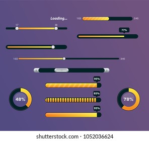 Set of progress bars with percentages