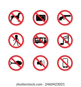 Set of prohibited icons vector illustration