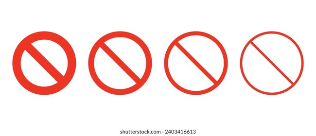 Set of Prohibited sign icon. Strictly prohibited signs. Vector illustration.