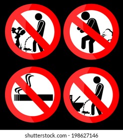 Set prohibited signs